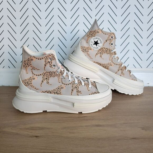 ❤️Converse Rare Legacy CX Platform Hi Leopard Sz 12 Women's Shoes Beige A06820C - Picture 1 of 11